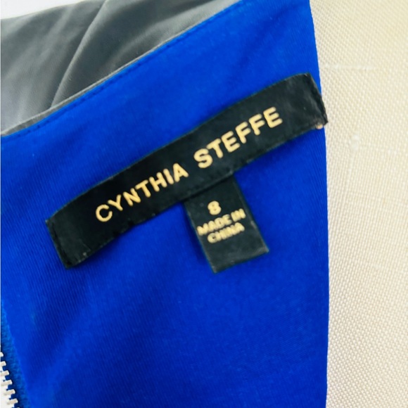 Cynthia Steffe Jersey Knit Blue Dress with Peplum - 8 - Picture 8 of 10